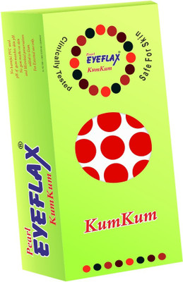 PEARL EYEFLAX Kumkum Bindi Red Round Box with 15 Flaps RR 2 (Red) Forehead Red Bindis(Stick On)