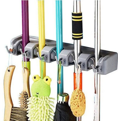 Flipco Grey Plastic Broom Holder(5 Holders)