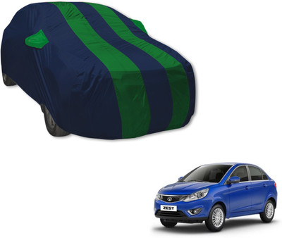 Auto Hub Car Cover For Tata Zest (With Mirror Pockets)(Blue, Green)