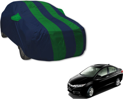 MOCKHE Car Cover For Honda City i-Vtec (With Mirror Pockets)(Blue, Green)