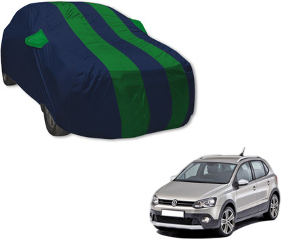 MOCKHE Car Cover For Volkswagen Polo Cross (With Mirror Pockets)(Blue, Green)