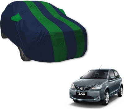 MOCKHE Car Cover For Toyota Etios Liva (With Mirror Pockets)(Blue, Green)