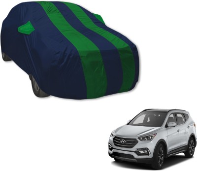 MOCKHE Car Cover For Hyundai SantaFe (With Mirror Pockets)(Blue, Green)