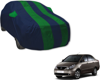 MOCKHE Car Cover For Tata Indigo CS (With Mirror Pockets)(Blue, Green)