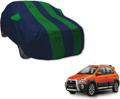 Auto Hub Car Cover For Toyota Etios Cross (With Mirror Pockets)(Blue, Green)