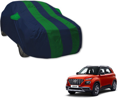 MOCKHE Car Cover For Hyundai Venue (With Mirror Pockets)(Blue, Green)