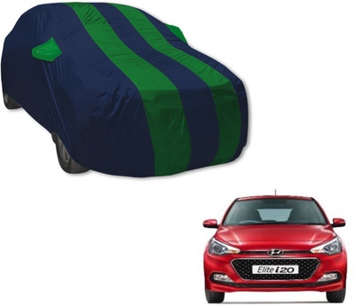 MOCKHE Car Cover For Hyundai Elite i20 (With Mirror Pockets)(Blue, Green)