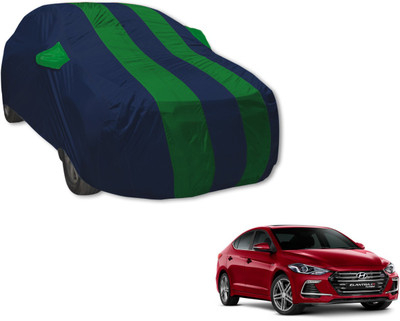 Auto Hub Car Cover For Hyundai Elantra (With Mirror Pockets)(Blue, Green)
