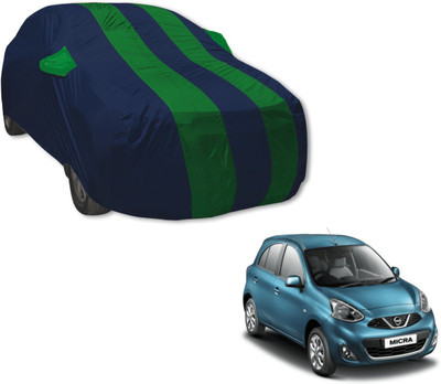 MOCKHE Car Cover For Nissan Micra (With Mirror Pockets)(Blue, Green)