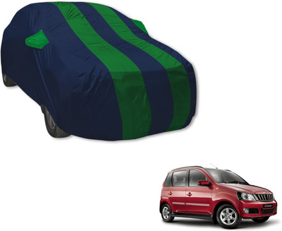 Auto Hub Car Cover For Mahindra Quanto (With Mirror Pockets)(Blue, Green)