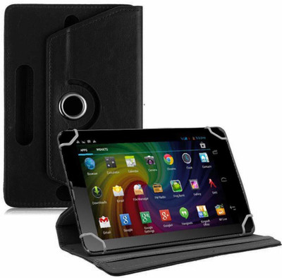 TGK Flip Cover for Micromax Funbook Duo P310 Tablet 7 inch Universal Rotating Case(Black, Cases with Holder)