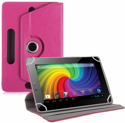 TGK Flip Cover for Micromax Funbook P255 Tablet 7 inch Universal Rotating Case(Pink, Cases with Holder)