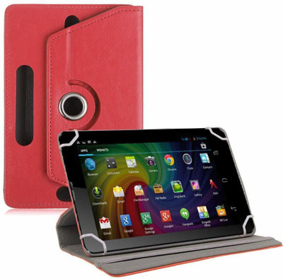 TGK Flip Cover for Micromax Funbook Duo P310 Tablet 7 inch Universal Rotating Case(Red, Cases with Holder)
