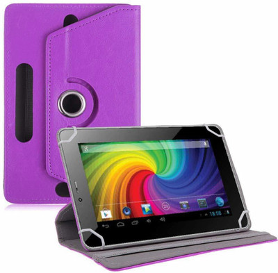 TGK Flip Cover for Micromax Funbook P255 Tablet 7 inch Universal Rotating Case(Purple, Cases with Holder)