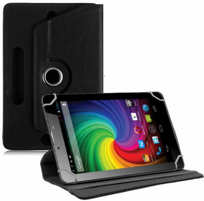TGK Flip Cover for Micromax Funbook Mini P410i Tablet 7 inch Universal Rotating Case(Black, Cases with Holder)