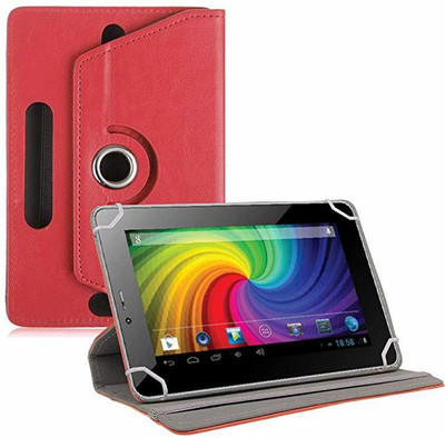 TGK Flip Cover for Micromax Funbook P255 Tablet 7 inch Universal Rotating Case(Red, Cases with Holder)