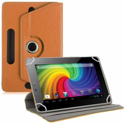 TGK Flip Cover for Micromax Funbook P255 Tablet 7 inch Universal Rotating Case(Orange, Cases with Holder)