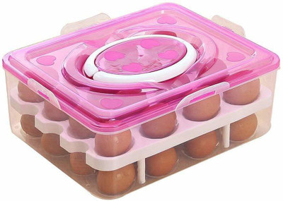 WHOLE MART Plastic Egg Container  - 2.6 dozen(Pink, Clear)