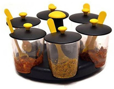 G-MTIN Plastic Spice Container  - 400 ml(Pack of 5, Multicolor)