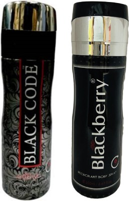 St. Louis Black Code and Deodorant Body Spray 200ML Each (Pack of 2) Deodorant Spray  -  For Men & Women(400 ml, Pack of 2)