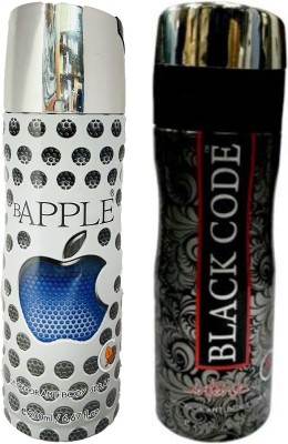 St. Louis Bapple and Black Code Deodorant Body Spray 200ML Each (Pack of 2) Deodorant Spray  -  For Men & Women(400 ml, Pack of 2)