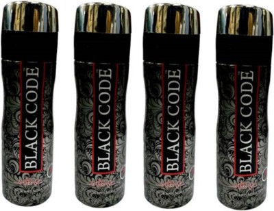 St. Louis Black Code Deodorant Body Spray 200ML Each (Pack of 4) Deodorant Spray  -  For Men & Women(800 ml, Pack of 4)