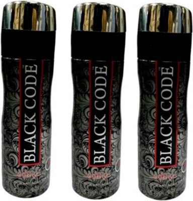 St. Louis Black Code Deodorant Body Spray 200ML Each (Pack of 3) Deodorant Spray  -  For Men & Women(600 ml, Pack of 3)
