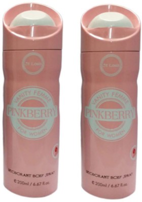 St. Louis PinkBerry Deodorant Body Spray 200ML Each (Pack of 2) Deodorant Spray  -  For Men & Women(400 ml, Pack of 2)