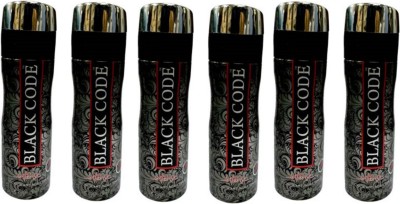 St. Louis Black Code Deodorant Body Spray 200ML Each (Pack of 6) Deodorant Spray  -  For Men & Women(1200 ml, Pack of 6)