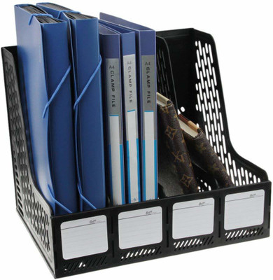 Twinflo 4 Compartments Plastic Document File Holder(Multicolor)