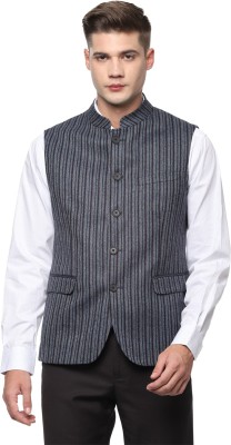 LOUIS PHILIPPE Sleeveless Striped Men Jacket