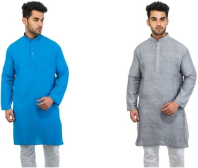 DESHBANDHU KHADI Men Solid Straight Kurta(Multicolor)