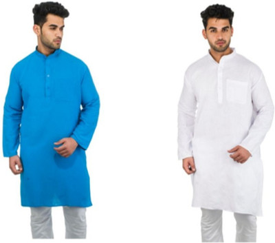 DESHBANDHU KHADI Men Solid Straight Kurta(Multicolor)