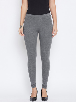 Alza Churidar Length Western Wear Legging(Grey, Solid)