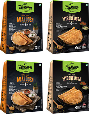 Trumillets Ready to Cook Mysore Dosa & Adai Dosa Mix 1 kg(Pack of 4)