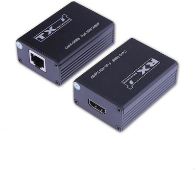 microware 1080P HDMI Extender by CAT 5E/CAT 6 RJ45 Ethernet 30m (1080p) Media Streaming Device(Black)