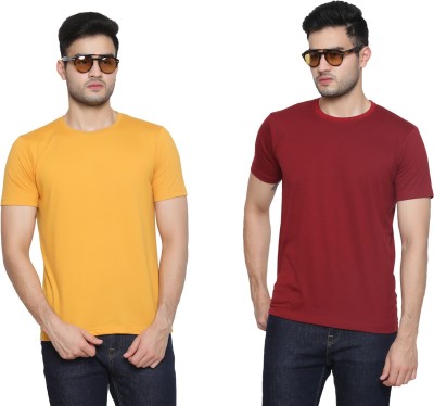 Gentino Solid Men Round Neck Multicolor T-Shirt