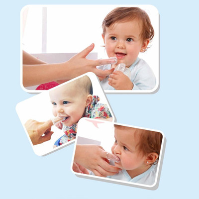 KOTLEY Soft Silicone finger Brush with Toung cleaner and Gum Massager Ultra Soft Toothbrush(Pack of 3)