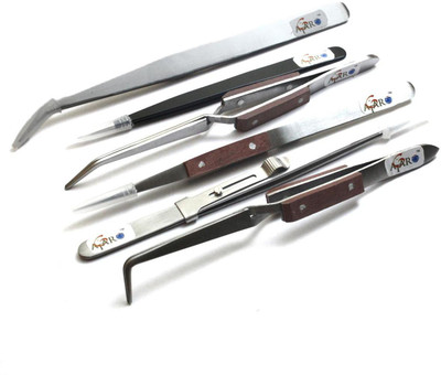 ATAR SET 6 TWEEZERS FIBER GRIP CROSS LOCKING JEWELRY SOLDERING TWEEZER SPECIAL SHAPES, SLIDE LOCK & OTHER TWEEZERS
