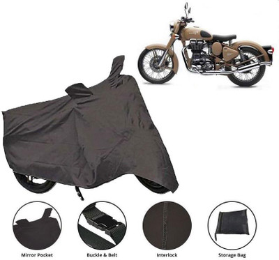 Satyam Collections Waterproof Two Wheeler Cover for Royal Enfield(Classic 500, Grey)