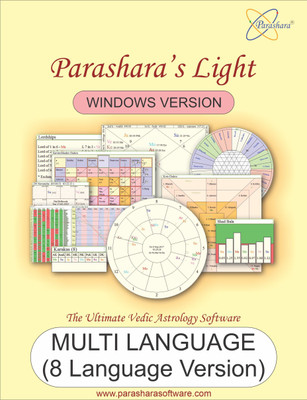 Parashara Light 9.0 8 Language Version Astrology Software (Professional Edition) for Win.(Life-Time, 1 PC)