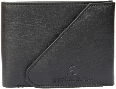 pocket bazar Men Casual Black Artificial Leather Wallet(5 Card Slots)