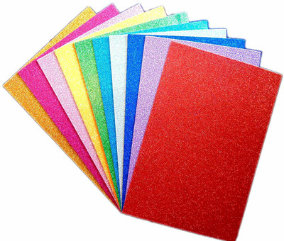 Saiyanshi A4 Glitter Foam Sheet Sparkles Self Adhesive Sticky A4 Back Paper 10-Pack