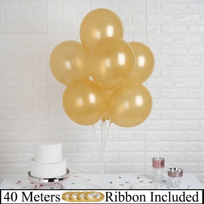 AMFIN Solid AN Golden Balloons Pk 100 Balloon(Gold, Pack of 104)