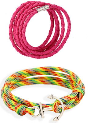 Fashion For Sure Leather Bracelet Set(Pack of 2)