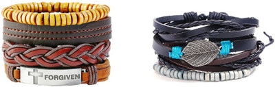 Fashion For Sure Leather Bracelet Set(Pack of 8)