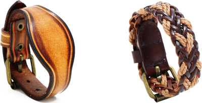 Fashion For Sure Leather Bracelet Set(Pack of 2)