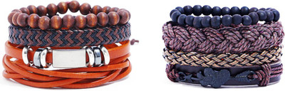 Fashion For Sure Leather Bracelet Set(Pack of 8)