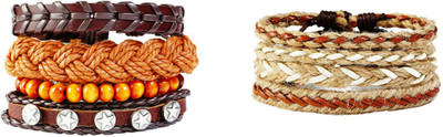 Fashion For Sure Leather Bracelet Set(Pack of 8)