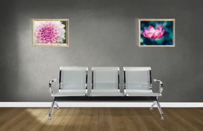 Finch Fox Imported Iron Stainless Steel Three Seater Airport Sofa/Reception Visitor/Waiting Chair with 6 Months Warranty Metal 3 Seater(Finish Color - Stainless Steel)